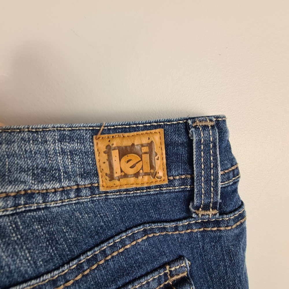l.e.i. Jeans‎ Sophia Hipster Flare Womens 15 Stretch Denim Flap Pockets LEI Y2K - Picture 8 of 12